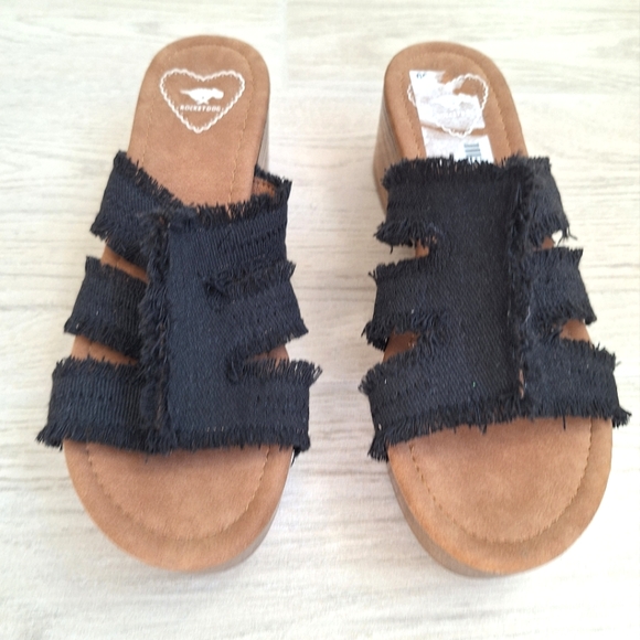 Rocket Dog women's black Clipper slide chunky heeled sandals - size 8 - Picture 3 of 10